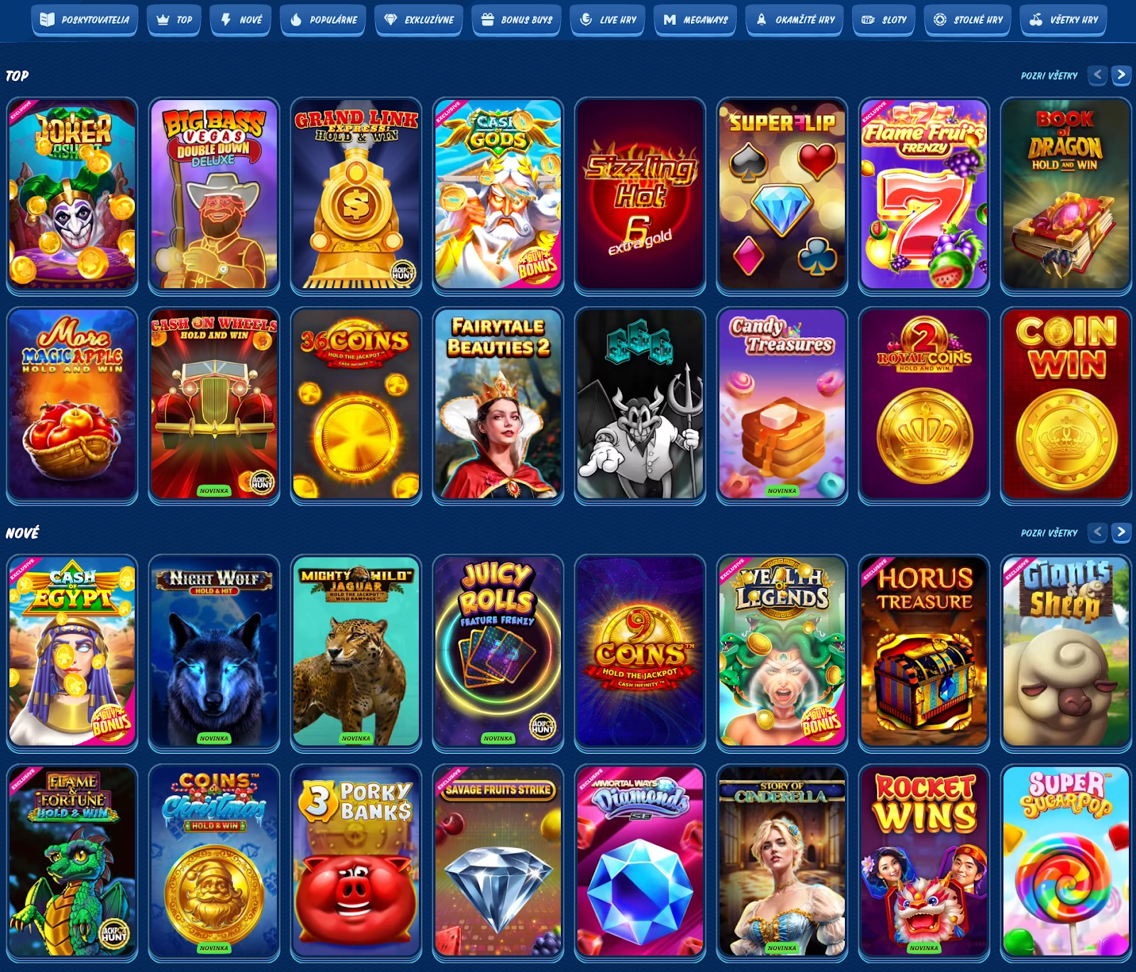 SGCasino - nové a populárne hry.