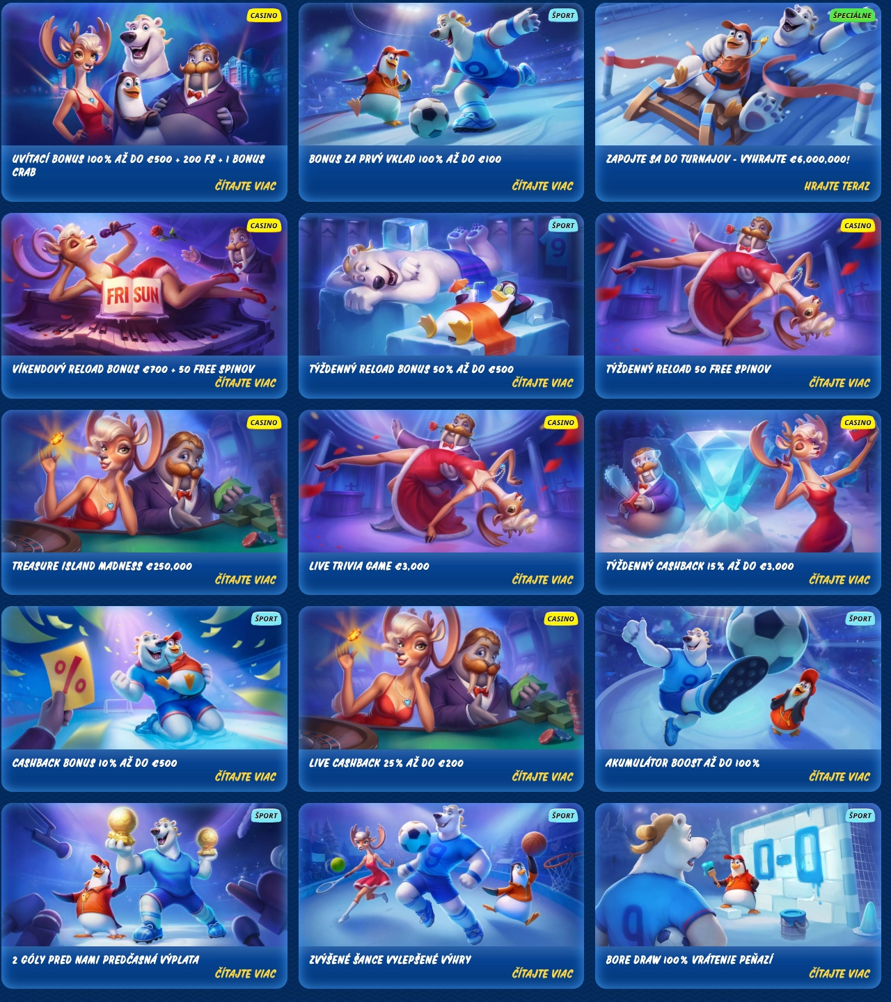 Propagácie a bonusy SGCasino